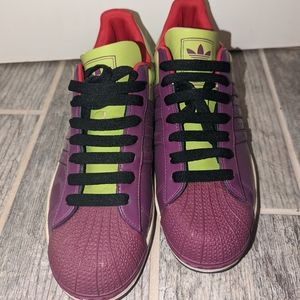 Adidas purple and green size 12 shoe